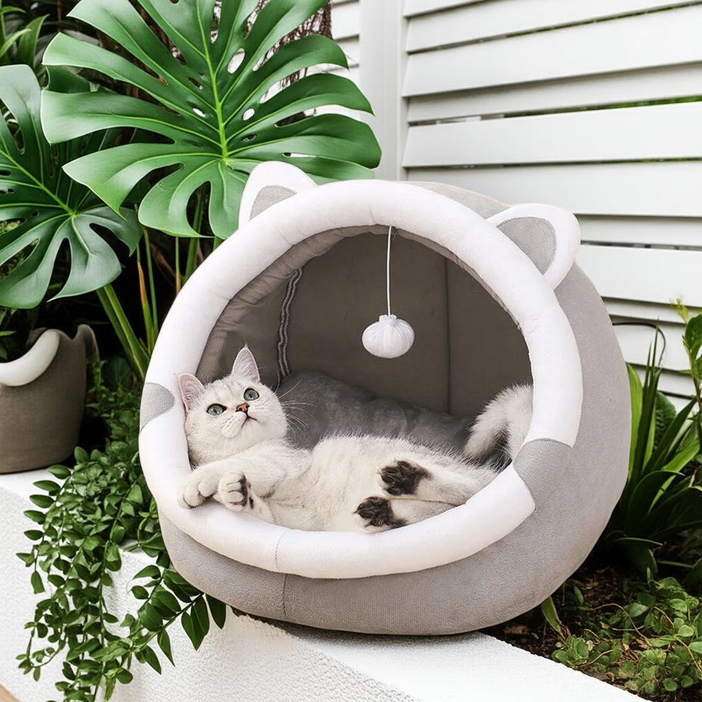 All-Season Semi-Enclosed Cat House & Dog Kennel