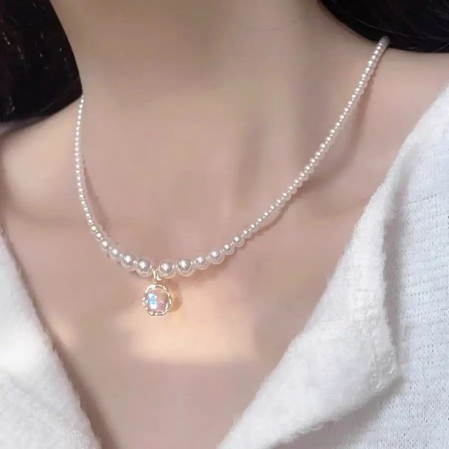 Colorful Pearl Pendant Necklace