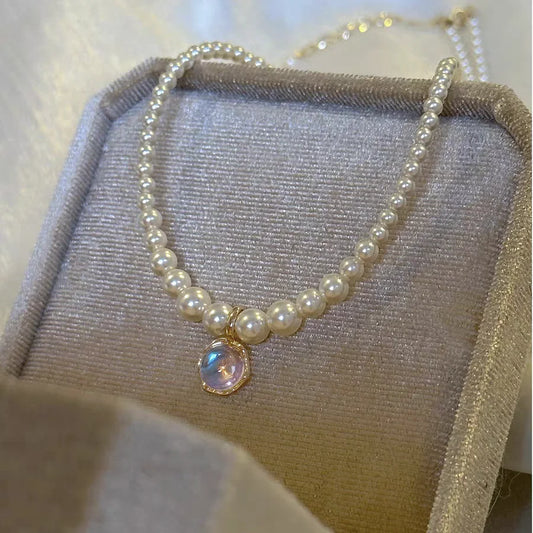 Colorful Pearl Pendant Necklace