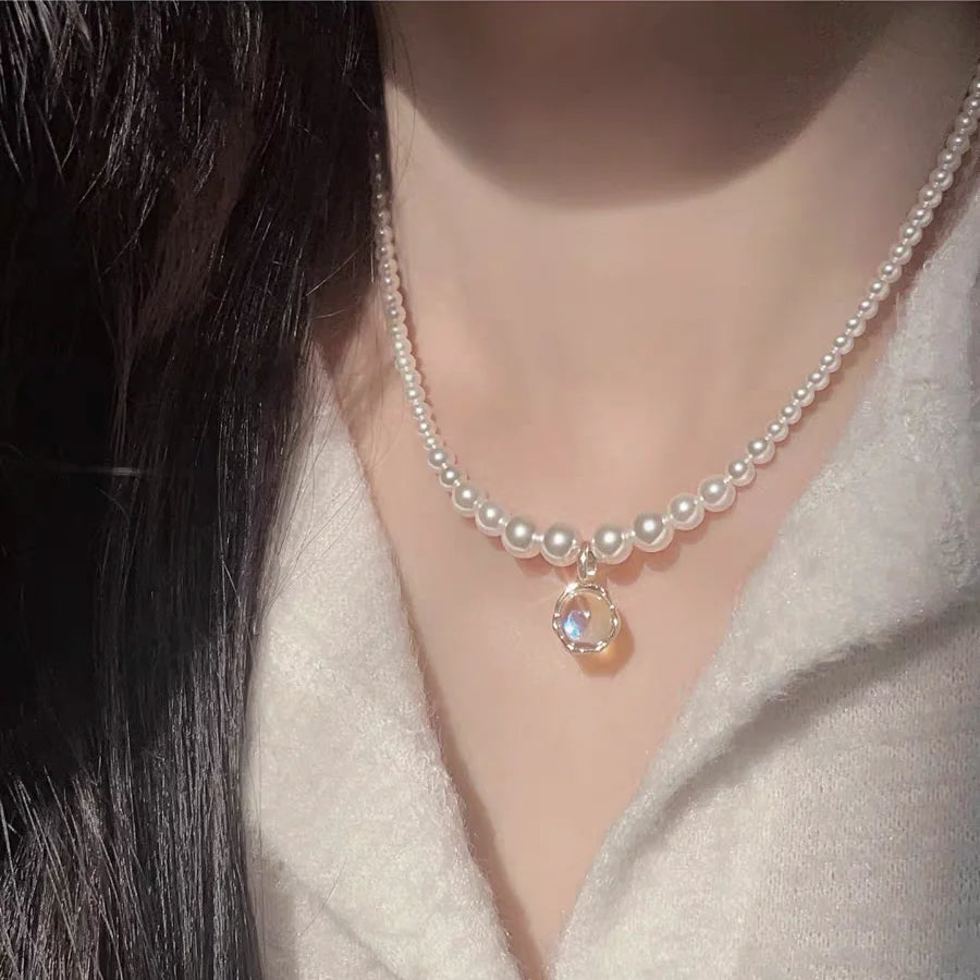 Colorful Pearl Pendant Necklace