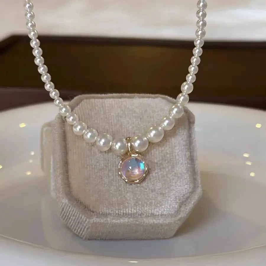 Colorful Pearl Pendant Necklace