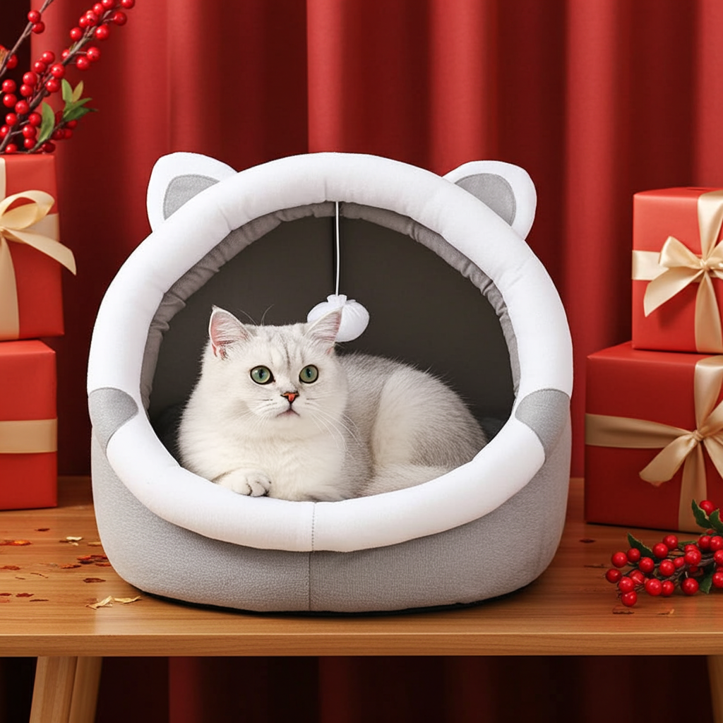 All-Season Semi-Enclosed Cat House & Dog Kennel