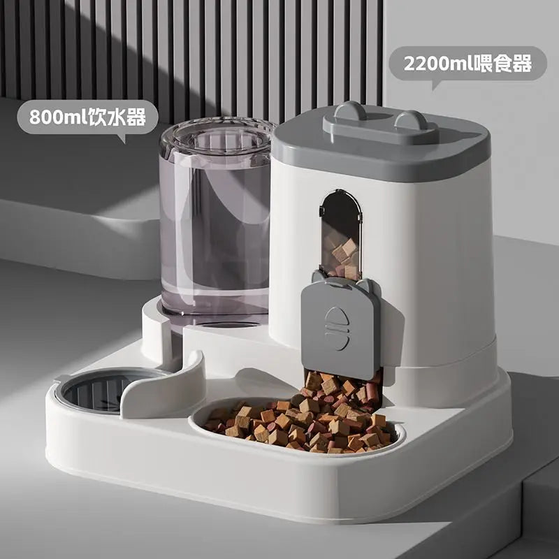 Automatic Cat & Dog Feeder with Water Dispenser and Food Storage Bucket
