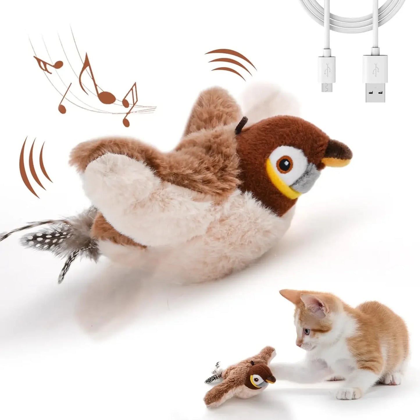 Catnip Squeaky Bird Toy