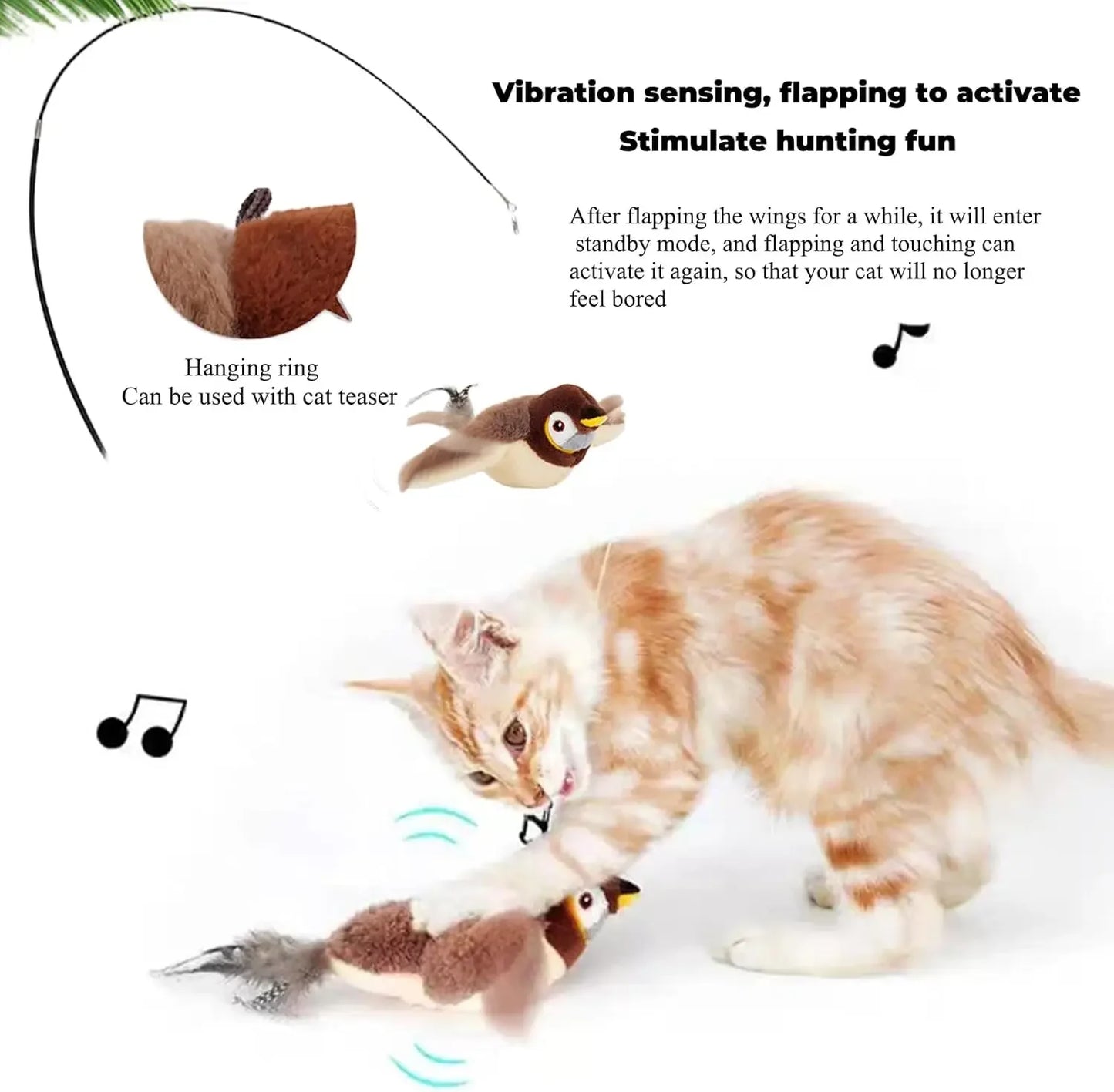 Catnip Squeaky Bird Toy