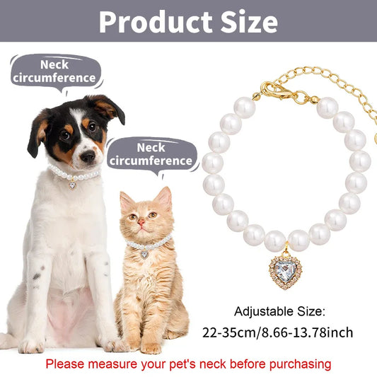 Pet Pearl Gem Collar
