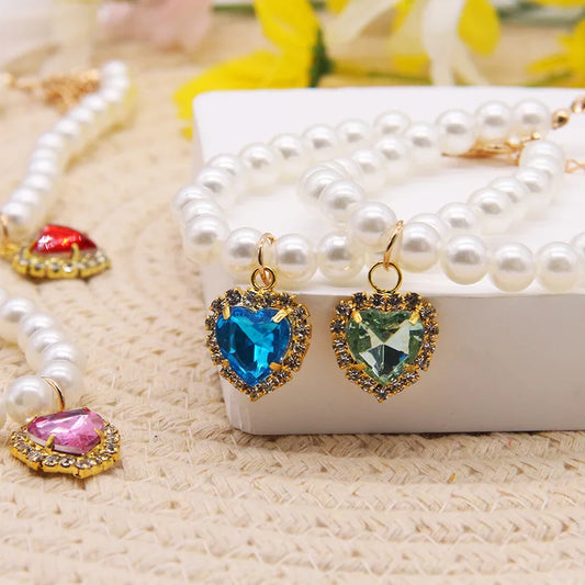 Pearl Crystal Cat Necklace