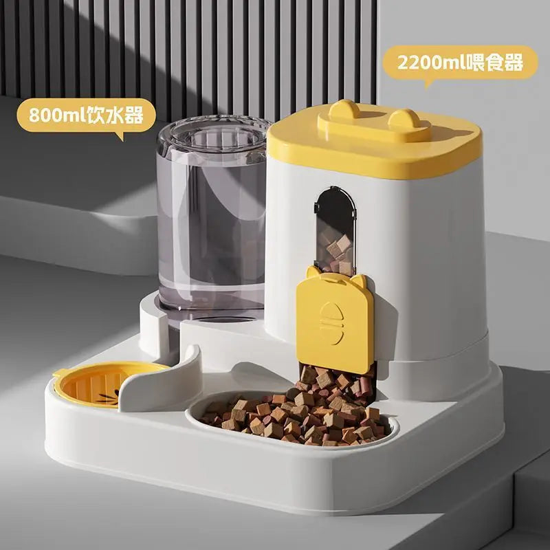 Automatic Cat & Dog Feeder with Water Dispenser and Food Storage Bucket