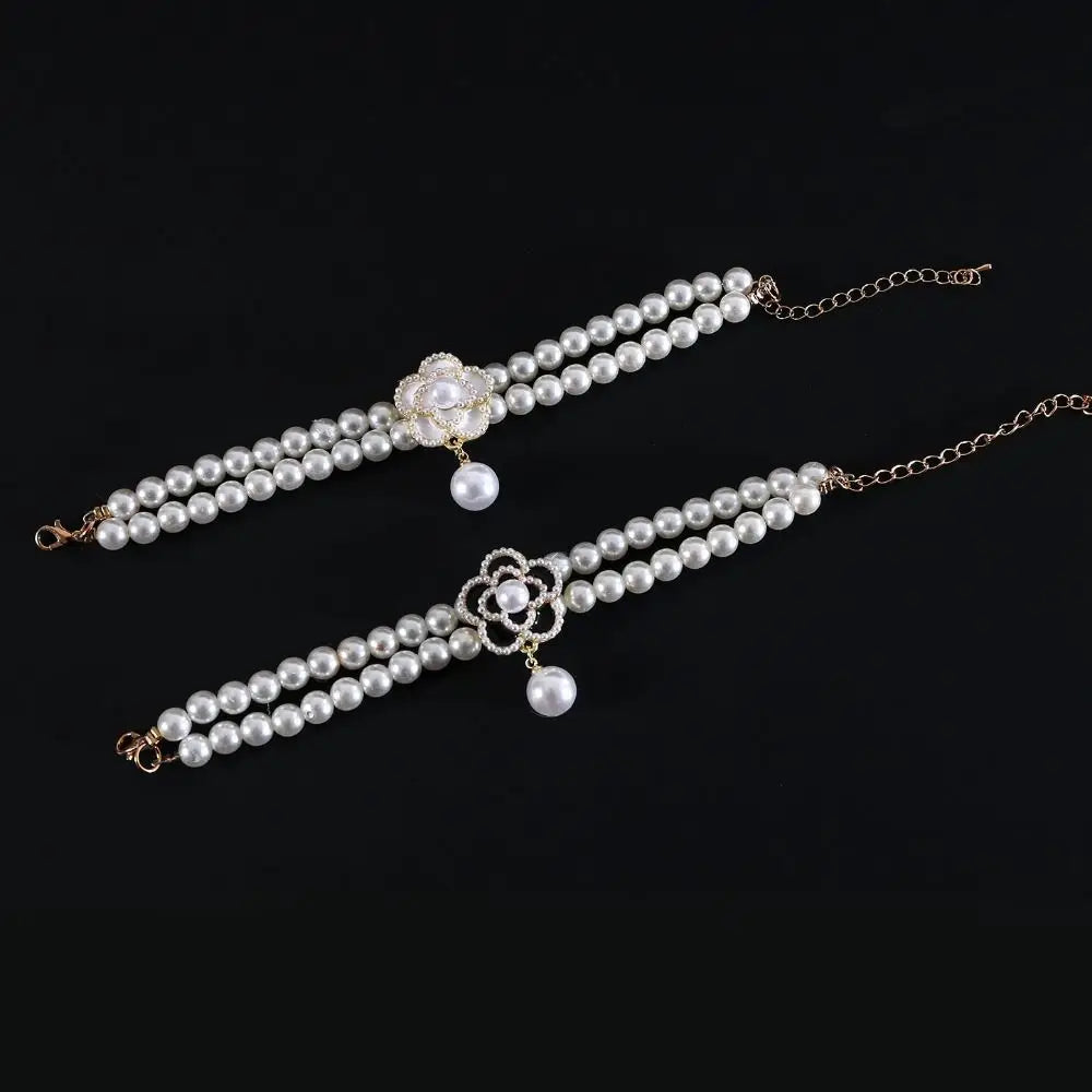 Double Layer Pearl Cat Necklace