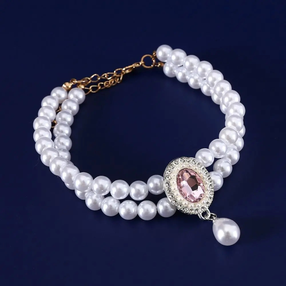 Double Layer Pearl Cat Necklace