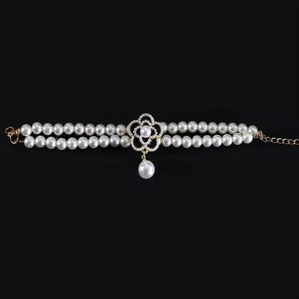 Double Layer Pearl Cat Necklace