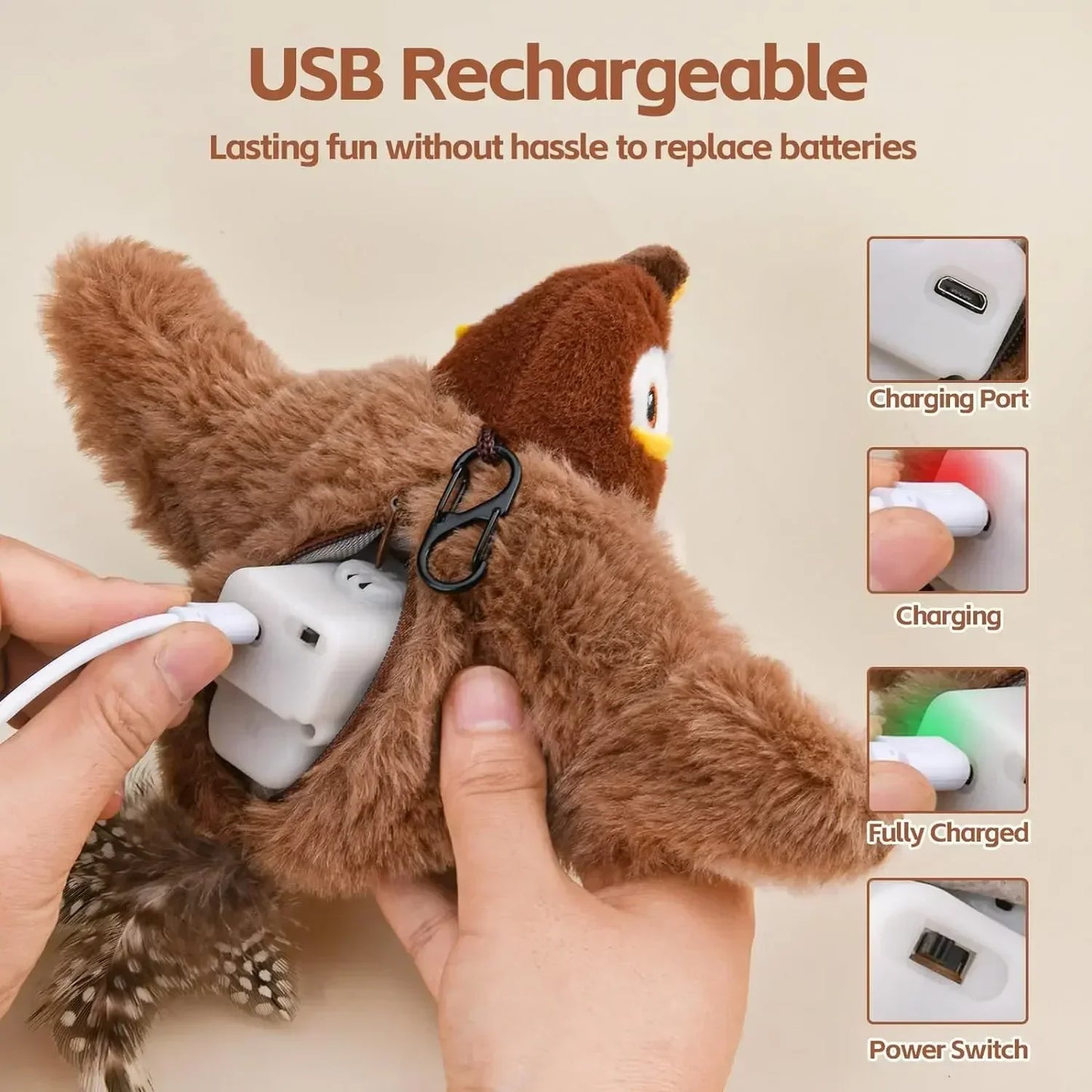 Catnip Squeaky Bird Toy