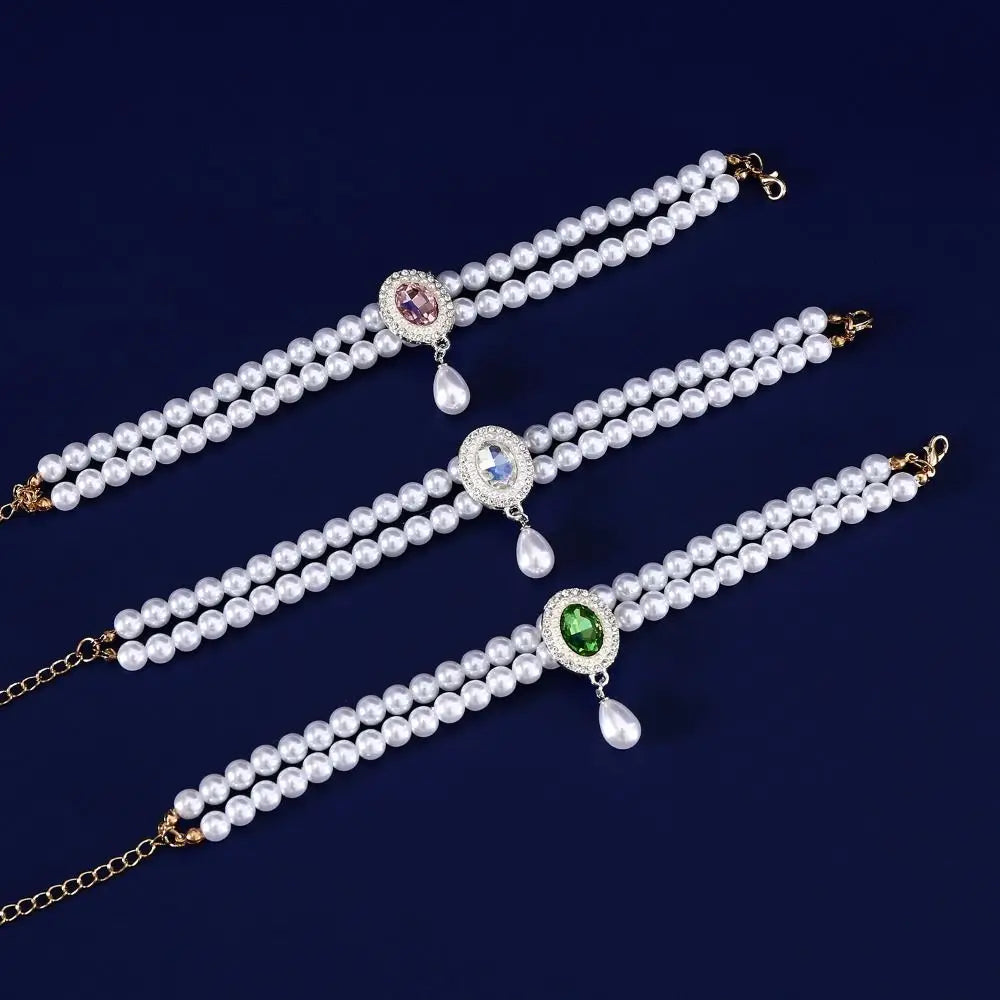 Double Layer Pearl Cat Necklace