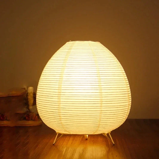 Japanese LED Rice Paper Table Lamp – Creative Zen Decor Light