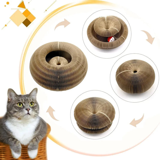 MagaRound Corrugated Cat Scratcher Toy with Ball
