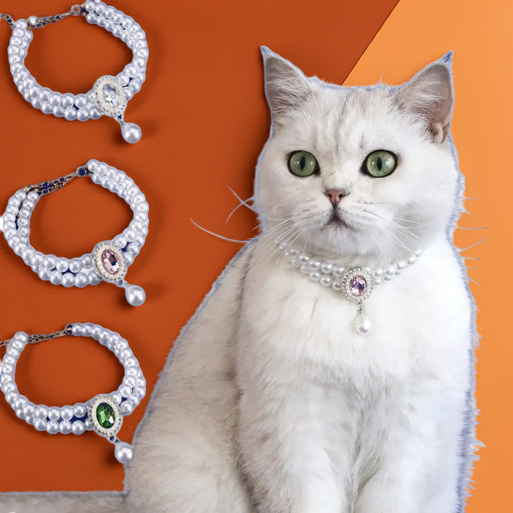 Double Layer Pearl Cat Necklace