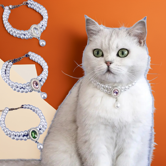 Double Layer Pearl Cat Necklace