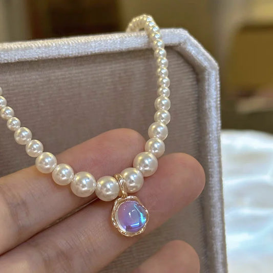 Colorful Pearl Pendant Necklace