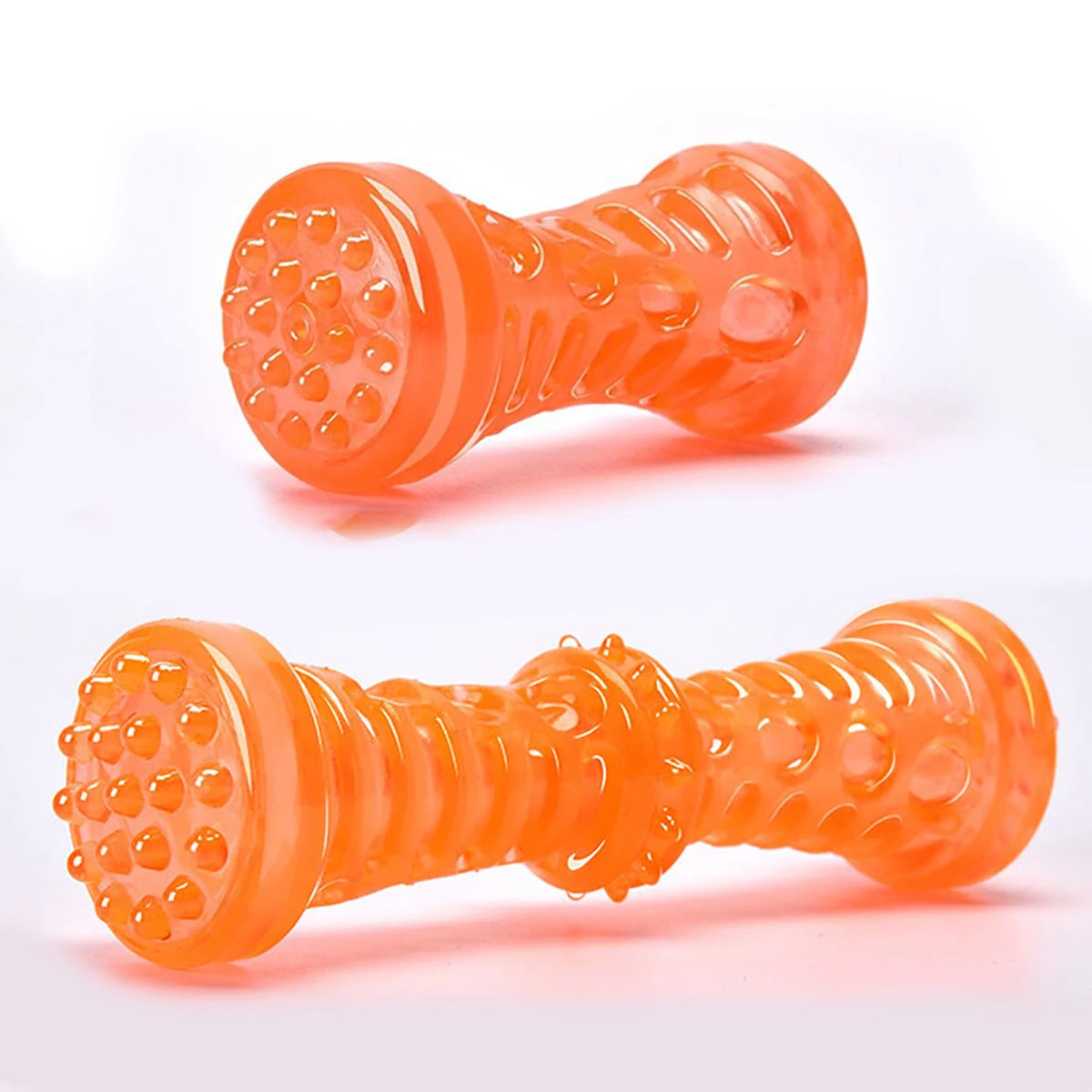 Bite-Resistant Rubber Dog Bone Toothbrush Toy