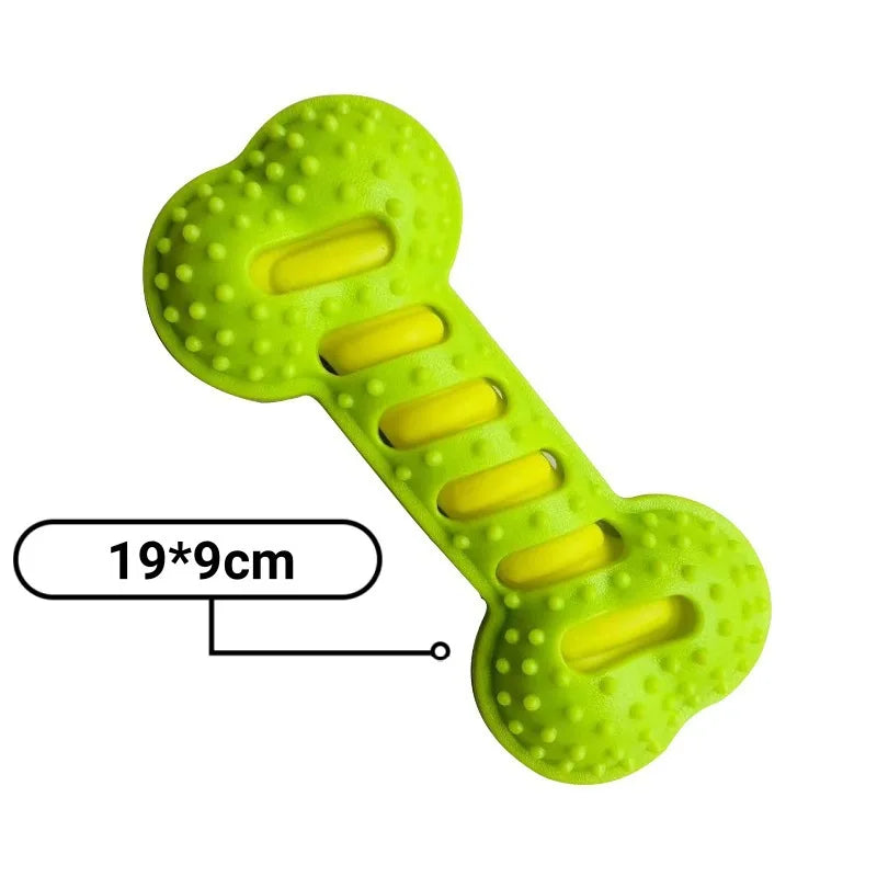 Bite-Resistant Rubber Dog Bone Toothbrush Toy