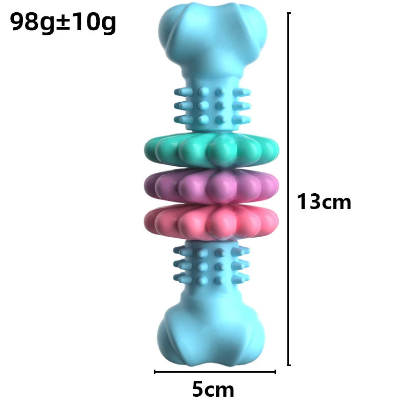 Bite-Resistant Rubber Dog Bone Toothbrush Toy