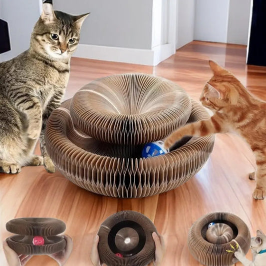 MagaRound Corrugated Cat Scratcher Toy with Ball