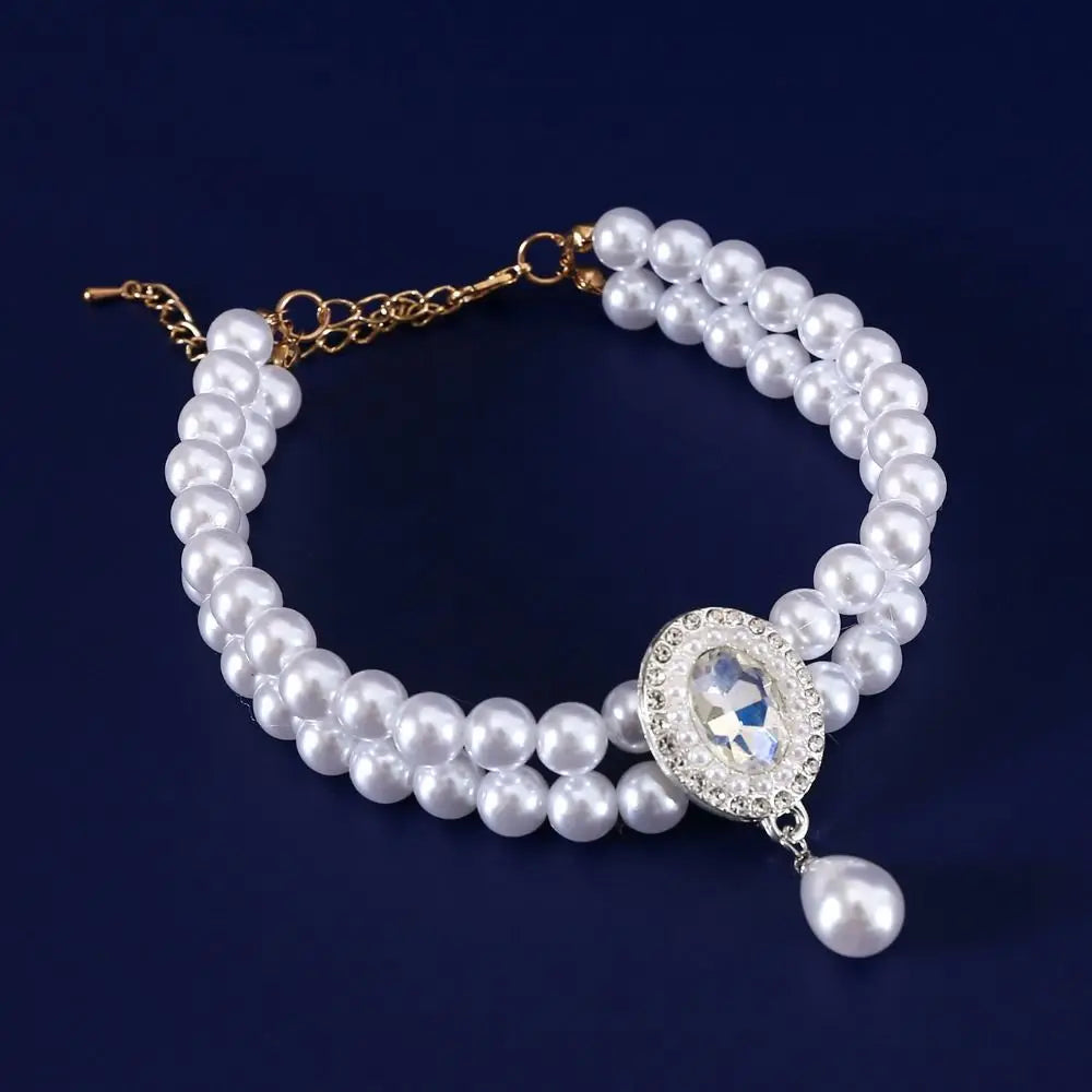Double Layer Pearl Cat Necklace