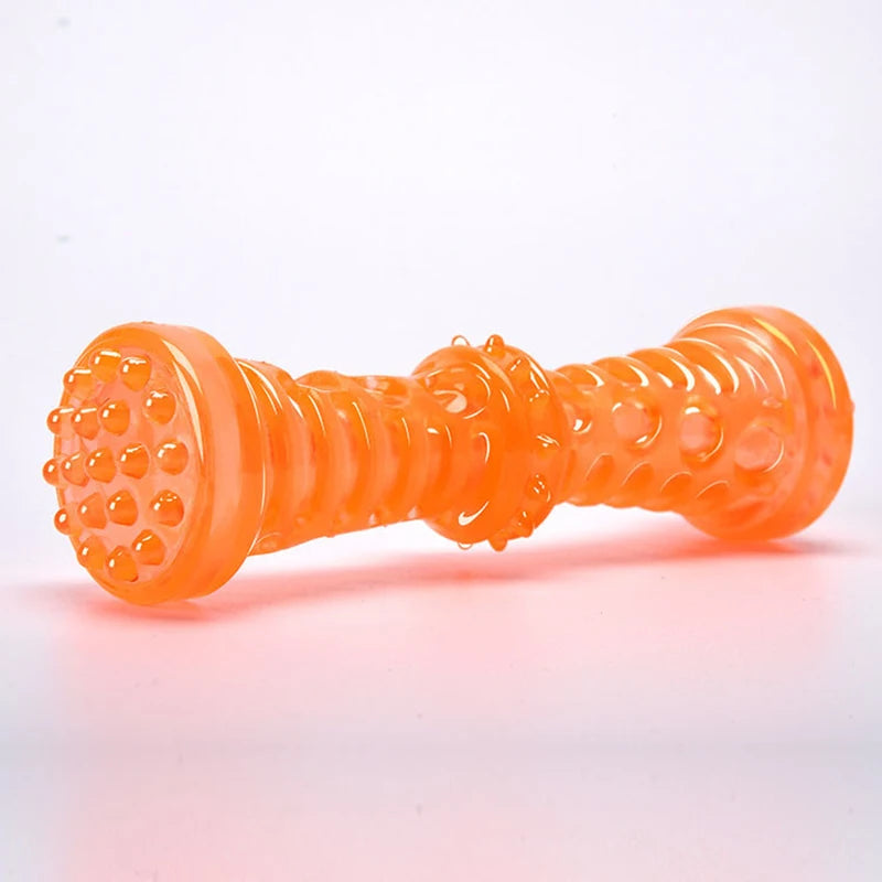 Bite-Resistant Rubber Dog Bone Toothbrush Toy