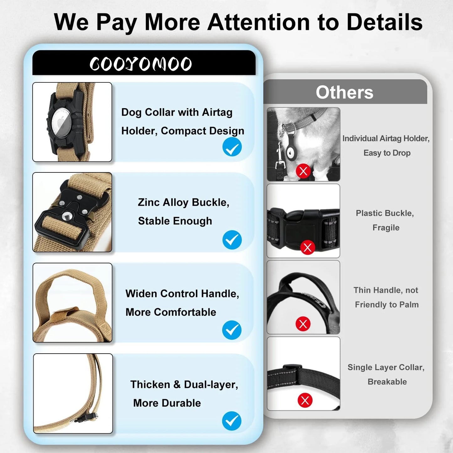 Adjustable Nylon AirTag Dog Collar – Metal Buckle