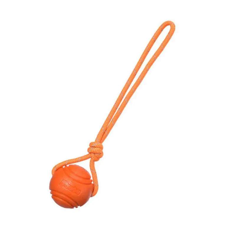 Bouncy Rubber Dog Ball with String – Interactive Chew Toy