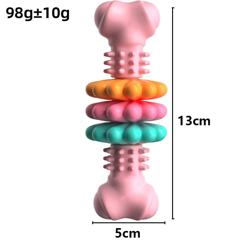 Bite-Resistant Rubber Dog Bone Toothbrush Toy