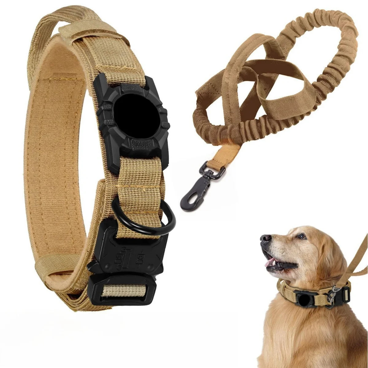Adjustable Nylon AirTag Dog Collar – Metal Buckle