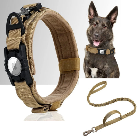 Adjustable Nylon AirTag Dog Collar – Metal Buckle