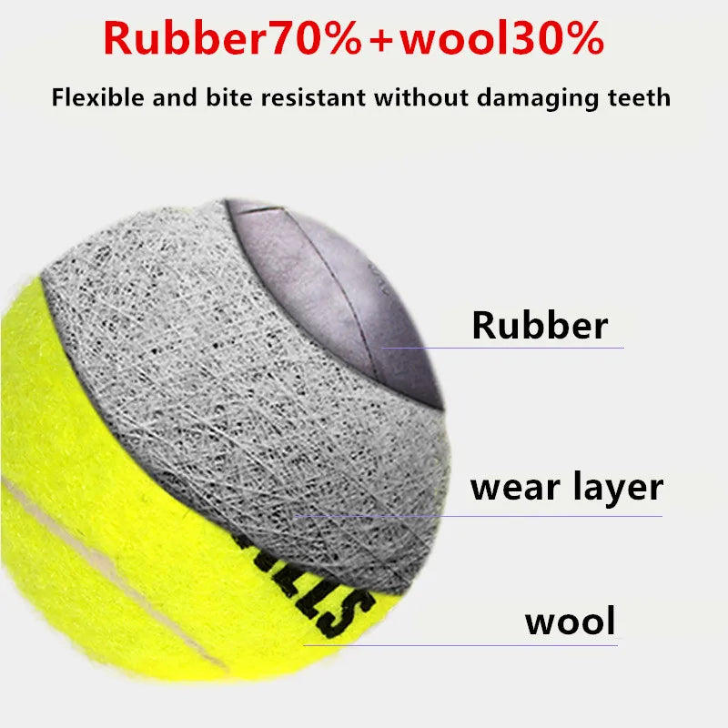 4Pcs/Set Dog Toy Q-MONSTER Thick Walled Natural Rubber Squeak Chew Balls for Dogs Tennis Interactive Bouncy Balls for Training