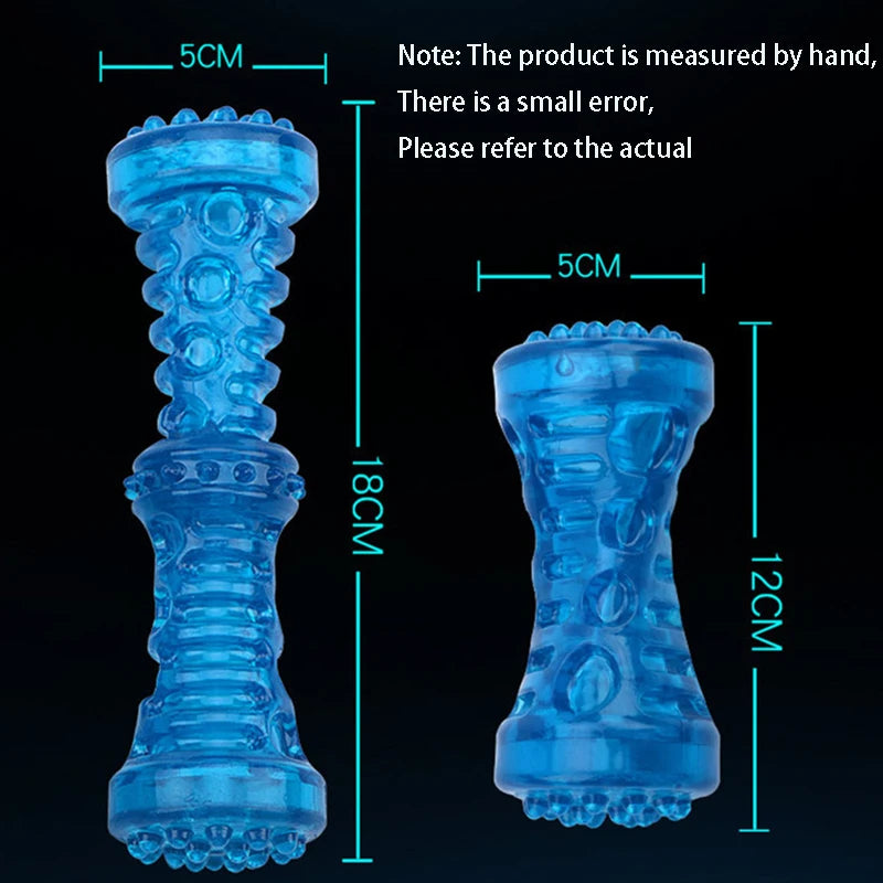 Bite-Resistant Rubber Dog Bone Toothbrush Toy