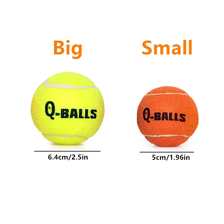 4Pcs/Set Dog Toy Q-MONSTER Thick Walled Natural Rubber Squeak Chew Balls for Dogs Tennis Interactive Bouncy Balls for Training