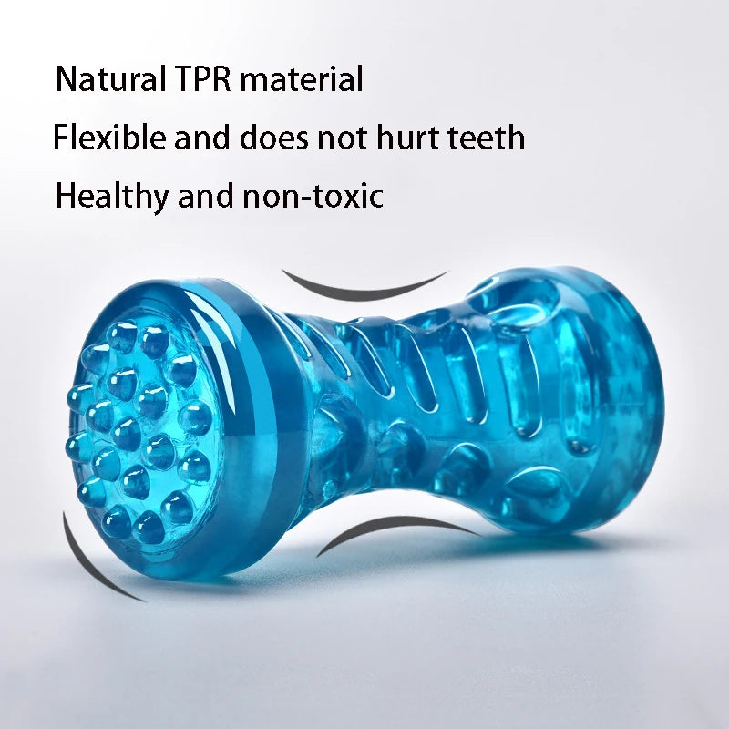 Bite-Resistant Rubber Dog Bone Toothbrush Toy