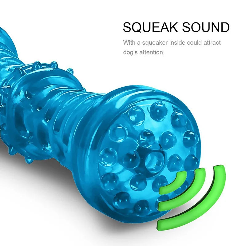 Bite-Resistant Rubber Dog Bone Toothbrush Toy