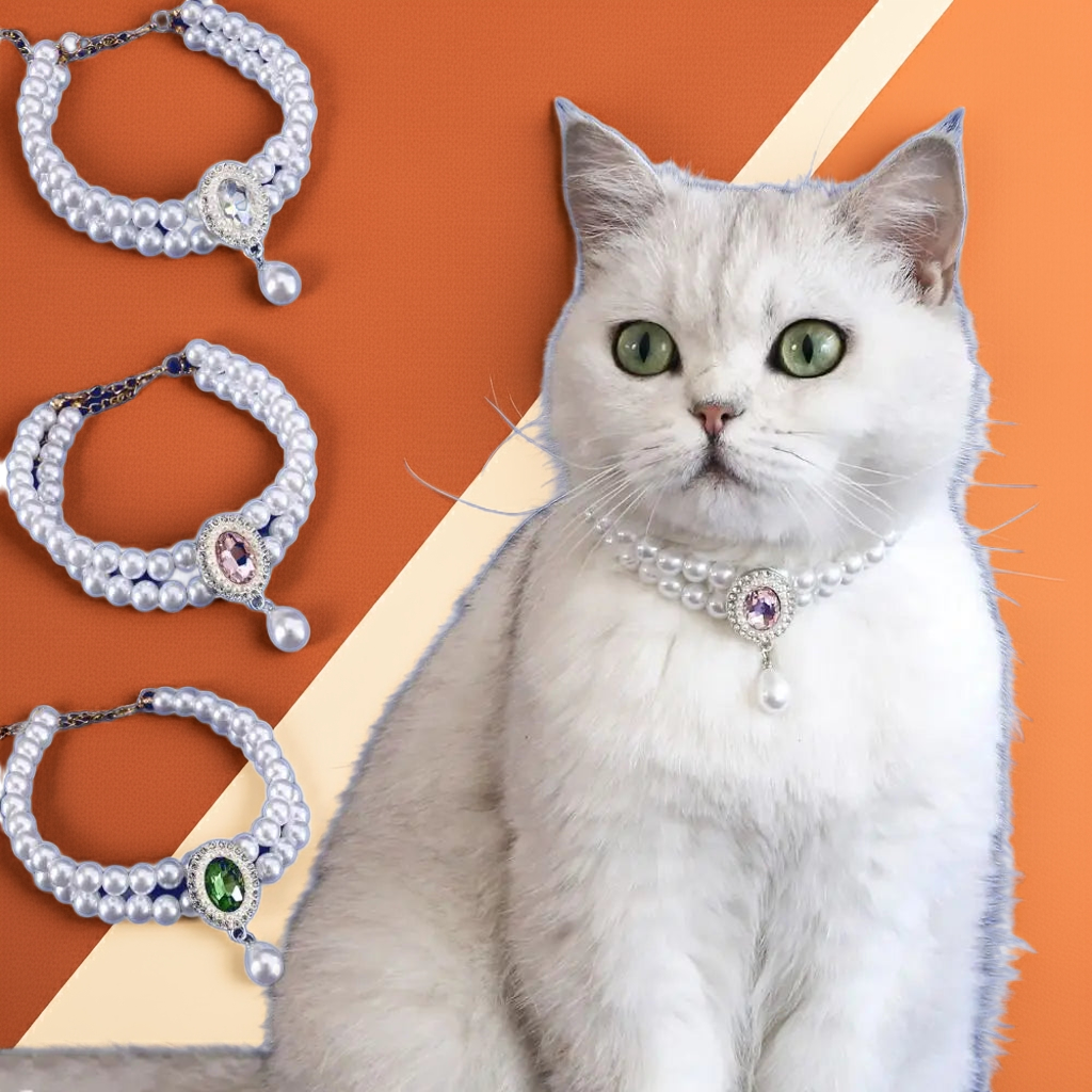 Double Layer Pearl Cat Necklace