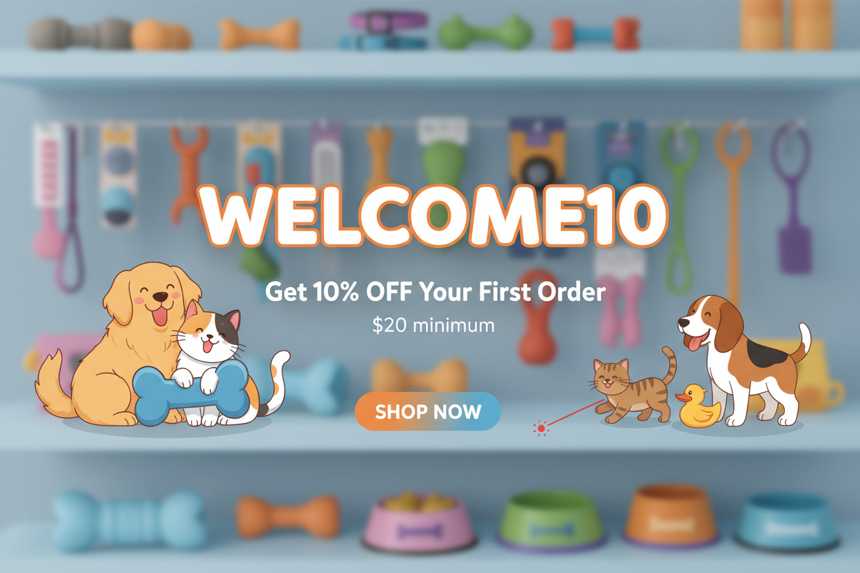 Banner WELCOME10 pentru Zoo Shop